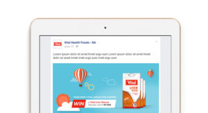 Vital campaign content displayed on a tablet