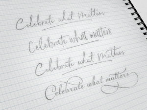 Celebrate What Matters Logo Pencil Sketches