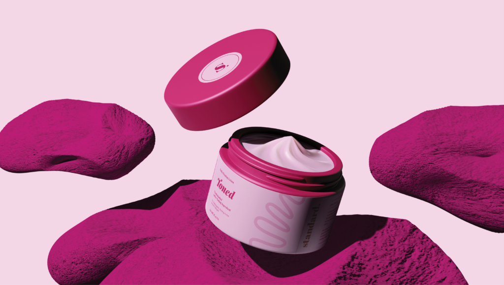 Pink cosmetic packaging and product presentation